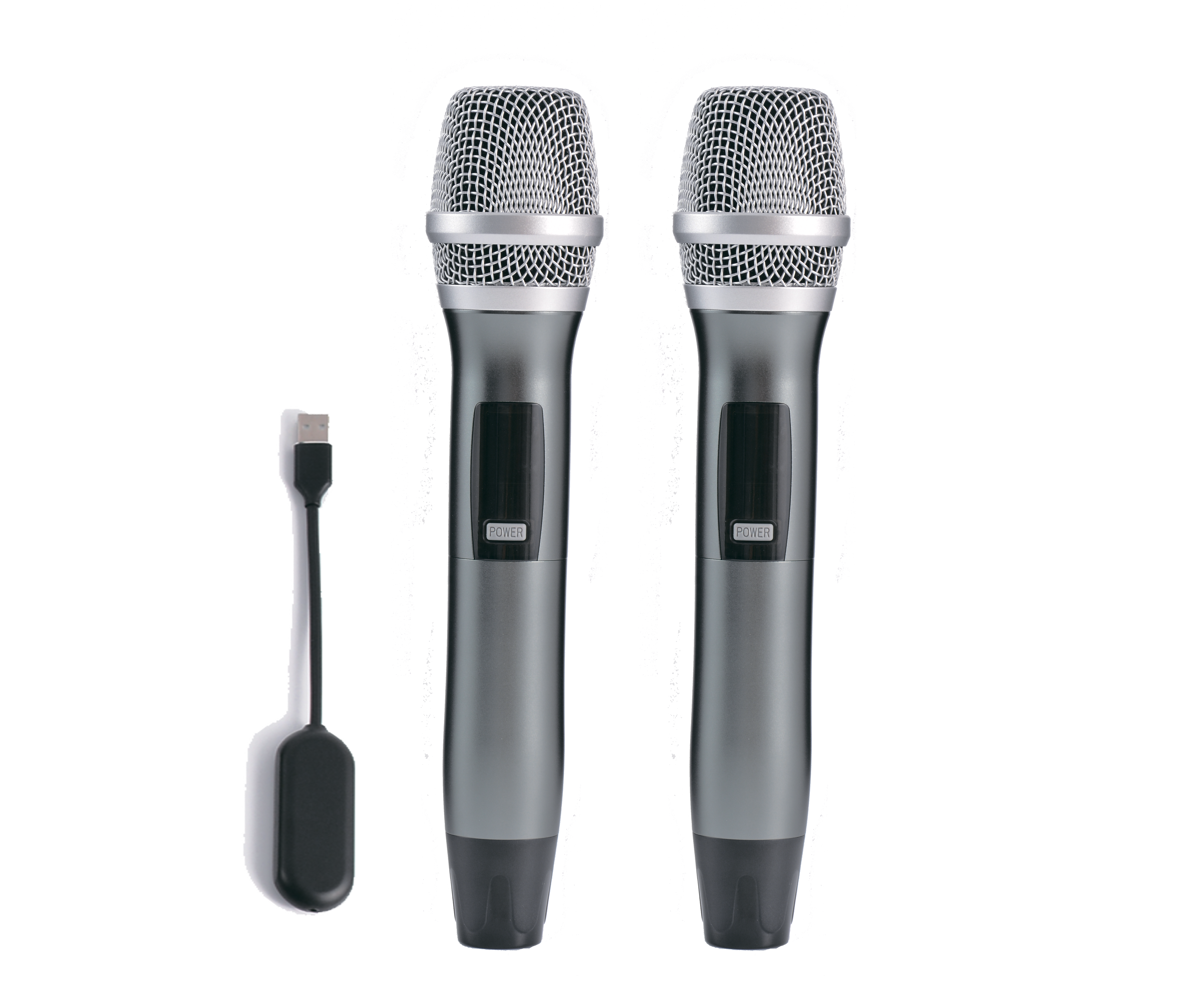1-to-2 Handheld Wireless Microphone System | USB & 3.5mm Output, LCD Display